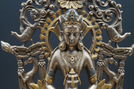 Bronskleurige Amitabha Buddha 28cm