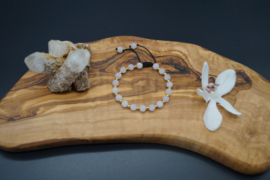 refined bracelet with milk quartz beads