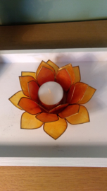 thea light holder lotus flower orange