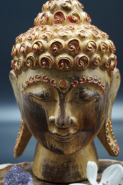 Houten Buddha hoofd 20 cm