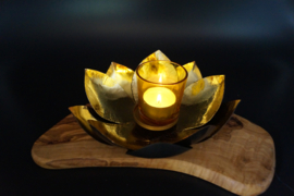 Theelichthouder Lotus Goud 19 cm