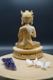 Goud met ivoorkleurige buddha 25 cm hoog