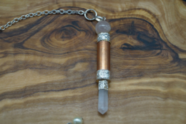 copper pendulum with rose quartz