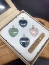 gift set of  4 little heart with chain