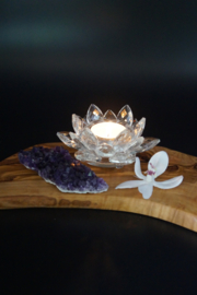 crystal thea light holder lotus flower