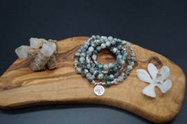 mala 108 beads moss agate