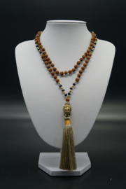 mala with rudraksha beads and Boeddhahead