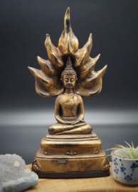 Buddha met vlam der verlichting 27 cm x 12 cm