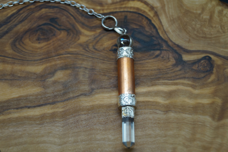 pendulum with clear quartz and copper 6 cm