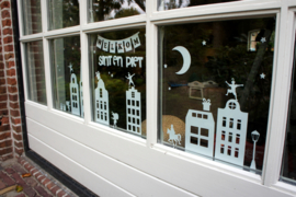 Raamstickers Sint & Kerst wit [ herbruikbaar ]