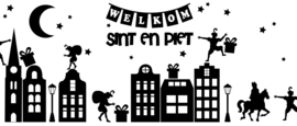 Raamstickers Sint & Kerst wit [ herbruikbaar ]