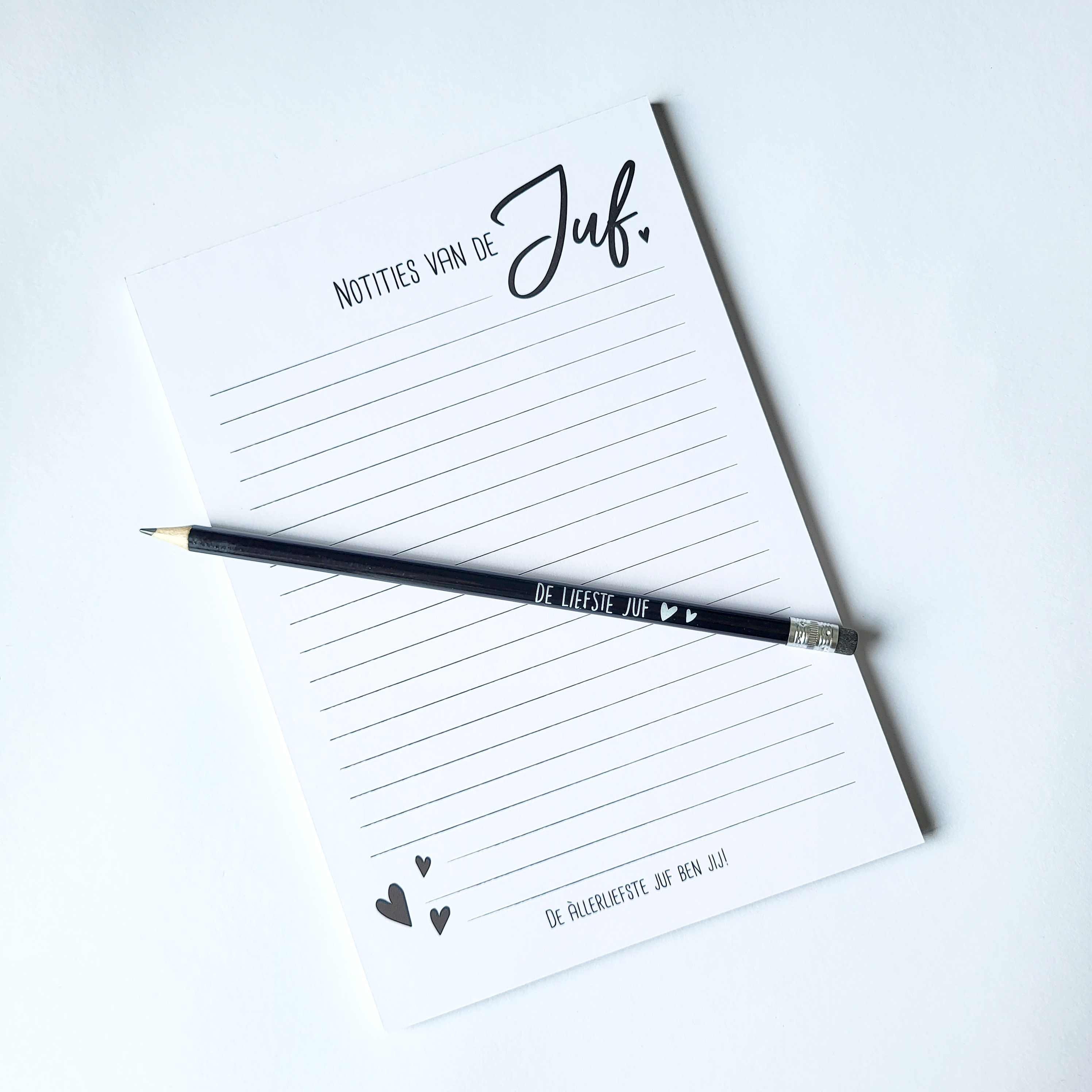 NOTITIEBOEK + POTLOOD | LIEFSTE JUF