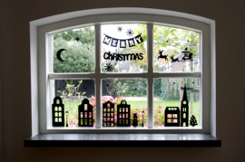 Raamstickers Sint & Kerst wit [ herbruikbaar ]