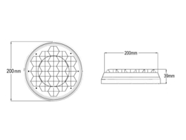 200mm Amber unit slimline SLAVE