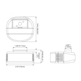 Mirrorflash 6 LED flitser ECE R65 Blauw