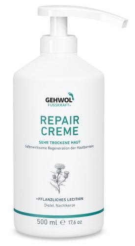 Gehwol Fusskraft Repair Crème – Flacon pompe 500 ml peau sèche