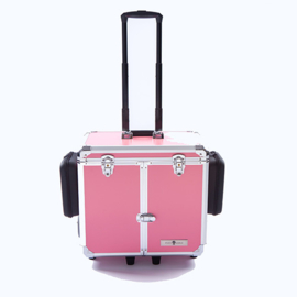 Luxe Mobile Pedicure Koffer met Grote Wielen Roze /st