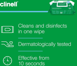 Lingettes Clinell pH neutre 200 pcs