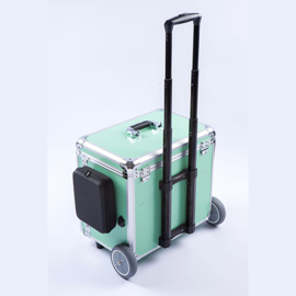 Luxe Mobile Pedicure Koffer met Grote Wielen Groen /st