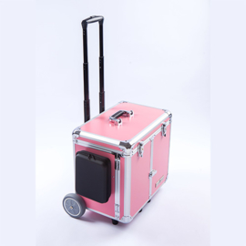 Luxe Mobile Pedicure Koffer met Grote Wielen Roze /st