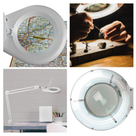 Professionele loeplamp 2,25x (5 dpt) met tafelklem & zwenkarm