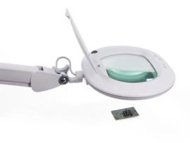 Velleman lampe loupe LED 5D dimmable avec pince de table blanche