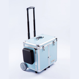 Luxe Mobile Pedicure Koffer met Grote Wielen Grijs/Blauw /st
