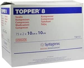 Topper8 - 10x10cm - 4-lagen - 2stx75zakjes - STERIEL - Topper 8