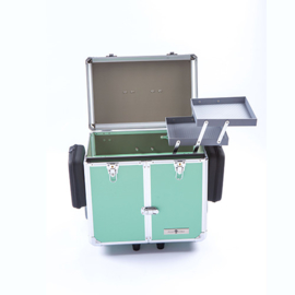 Luxe Mobile Pedicure Koffer met Grote Wielen Groen /st