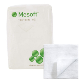 Mesoft nonwoven kompres 10x10cm 4-laags 100 stuks