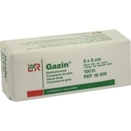 Gazin Gaaskompres/Wondkompres 5x5cm 8-lagen /100st