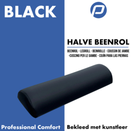 Halfronde beenrol zwart – 46 cm – kunstleer
