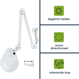 Professionele loeplamp 2,25x (5 dpt) met tafelklem & zwenkarm