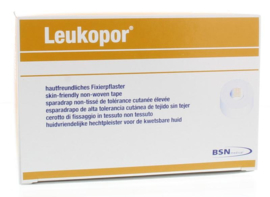 Leukopor Hechtpleister (kwetsbare huid) 1,25cmx9,2m/op rol