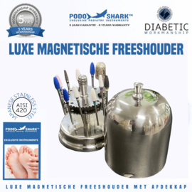 Luxe magnetische freeshouder met afdekkap │ RVS │ Voor >20 frezen