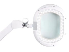 Velleman lampe loupe LED 5D dimmable avec pince de table blanche