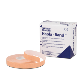 Hapla-Band 1,25 cm x 10 m – Bande élastique hypoallergénique (4 pièces)