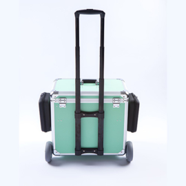 Luxe Mobile Pedicure Koffer met Grote Wielen Groen /st