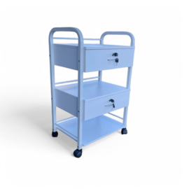P Clinic trolley Bellevue met 2 laden, plateau voor apparaten