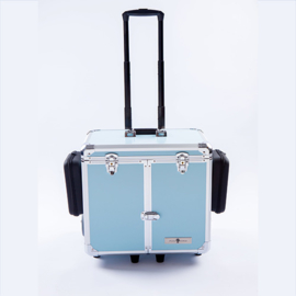 Luxe Mobile Pedicure Koffer met Grote Wielen Grijs/Blauw /st