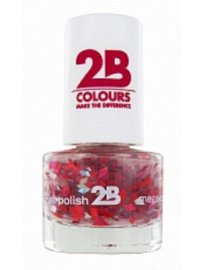 Vernis 2B Colours 048 Harlekino Ruby 5,5 ml – Vernis à paillettes rouges