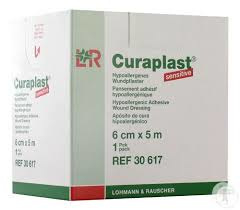 Curaplast Sensitive Hypoallergene wondpleister 6cmx5m /1rol