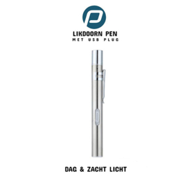 Likdoorn Licht Pen Oplaadbaar Duo Licht RVS