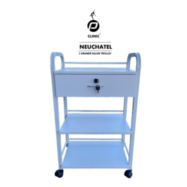 P Clinic praktijktrolley Neuchatel met lade en 2 MDF plateaus