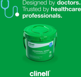 Clinell universal doekjes emmer met 225 stuks