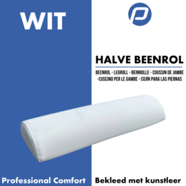 Halfronde beenrol wit – 46 cm – kunstleer