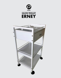 P Clinic luxe salon trolley Erney met lade en 2 plateaus wit