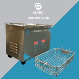 P CLINIC BLUE LINE RVS ULTRASOON REINIGER 1.6 LTR MET 30 MINUTEN TIMER & VERWARMING 1 JAAR GARANTIE