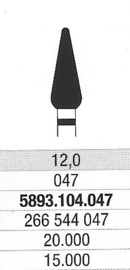 Cutter super grossier, L:11,5mm Ø:4,7mm /st