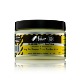 The Mane Choice Proceed With Caution Curls & Bounce Stop The Damage Pre Or Post Poo Mask 12 Oz